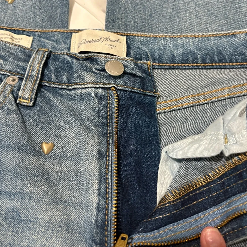 Universal Thread Highest Rise Vintage Straight Embellished Jeans, 2R NWT - Picture 5 of 8